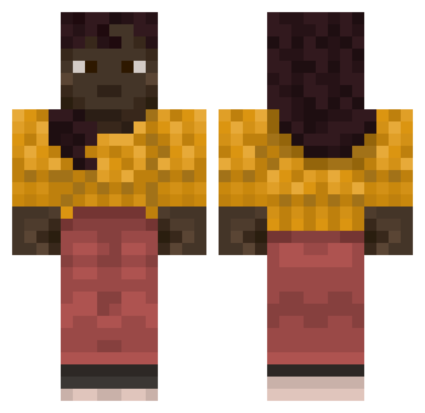 zihnindeyim Minecraft skin, front and back view