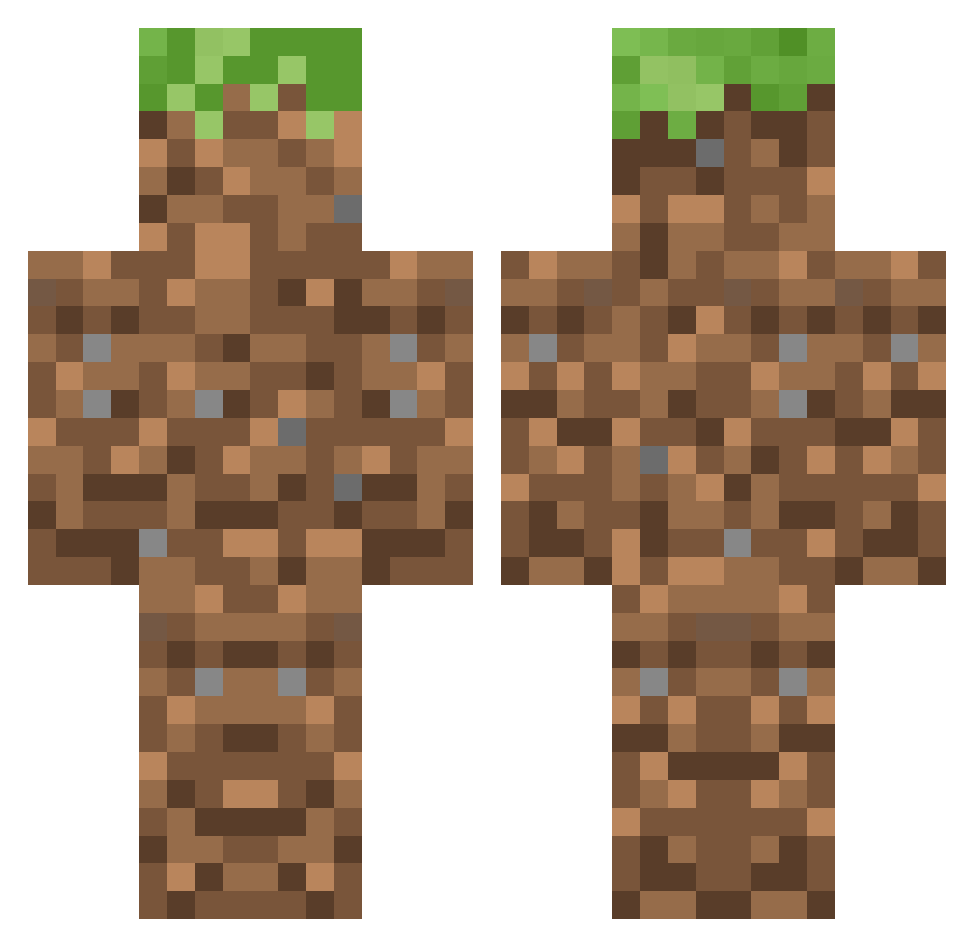 cake Minecraft skin, front and back view