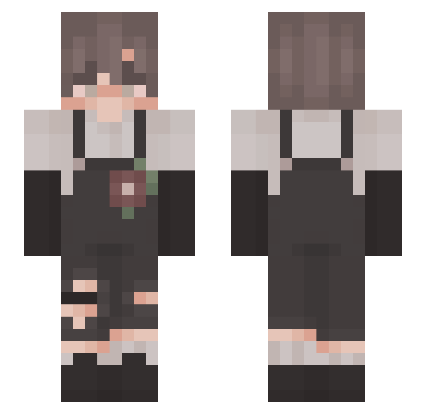 SnipyDce Minecraft skin, front and back view