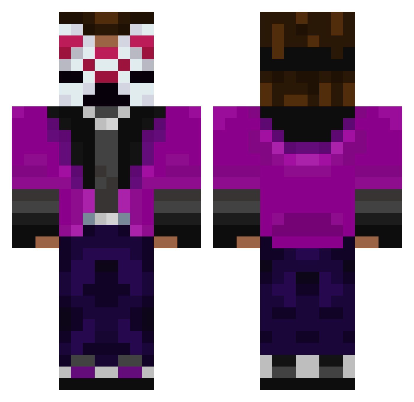 Yokaiihh Minecraft skin, front and back view
