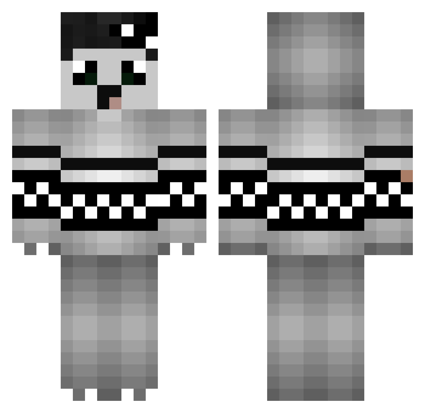 McBiirdy Minecraft skin, front and back view