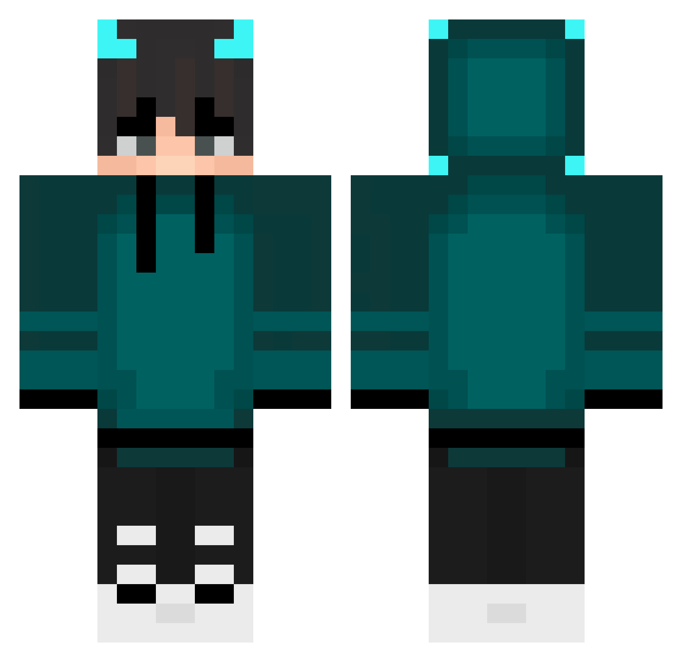 Yektaqq Minecraft skin, front and back view