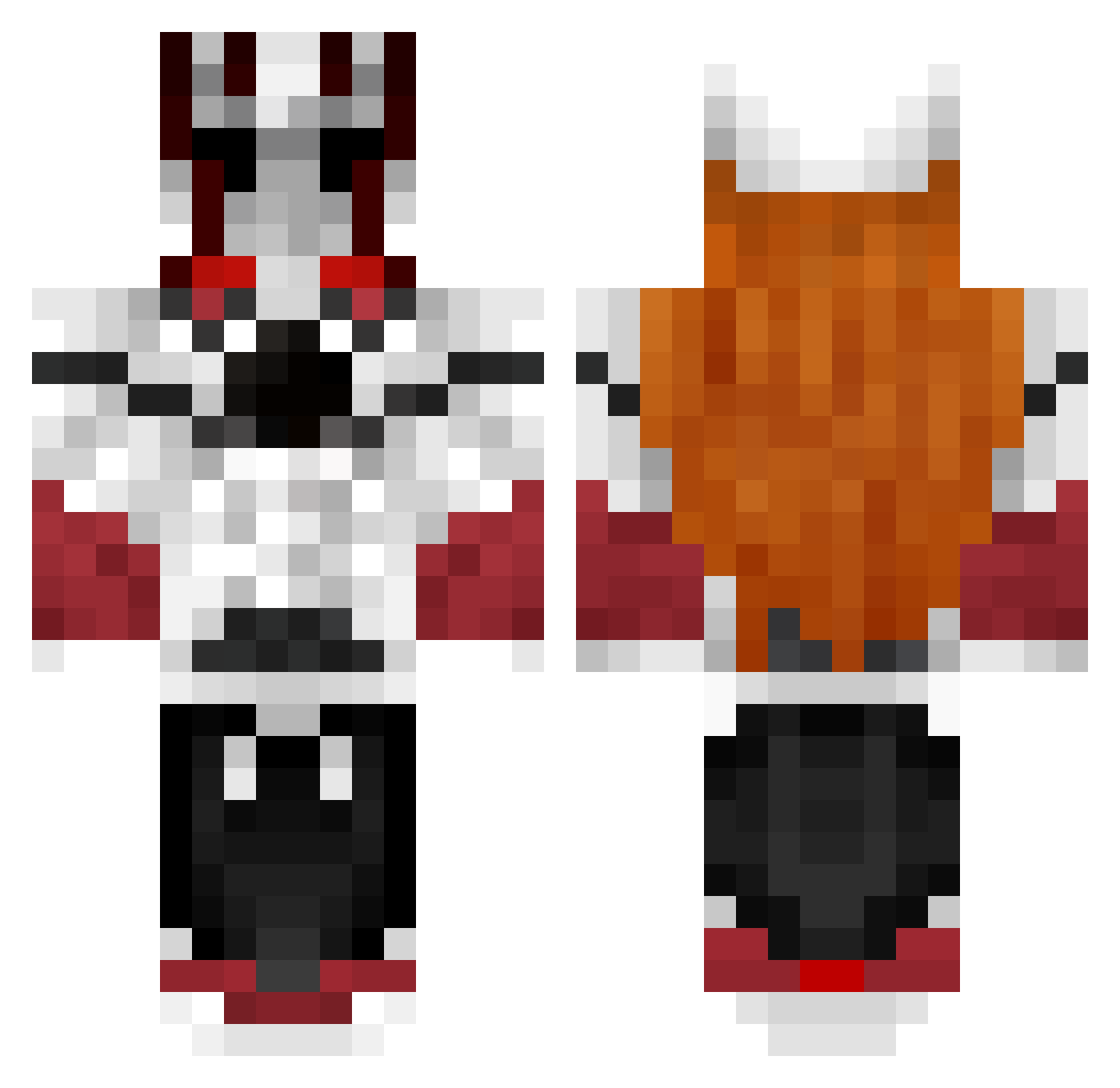 sakunoh_Fangra2 Minecraft skin, front and back view