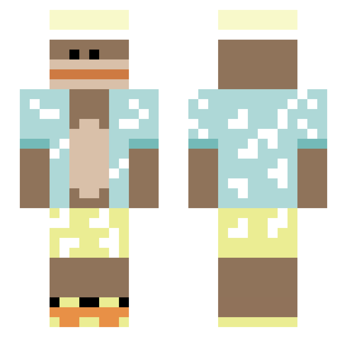 sirguap Minecraft skin, front and back view