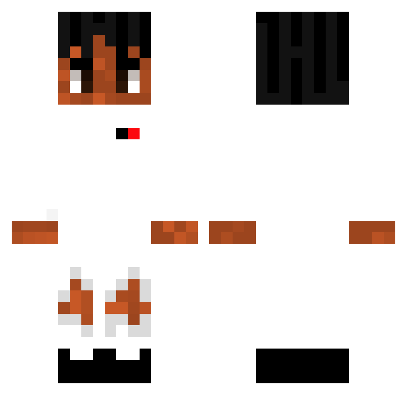 rancheskidd Minecraft skin, front and back view