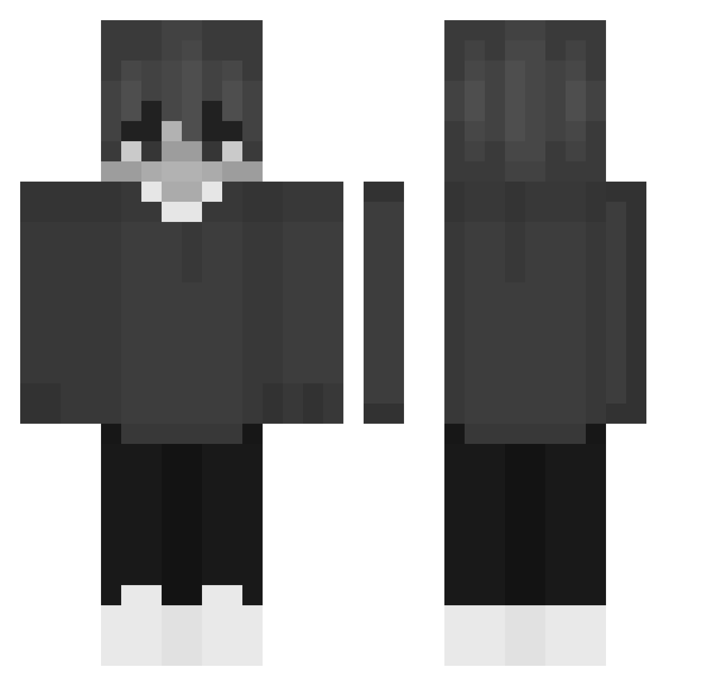 wlvzy Minecraft skin, front and back view