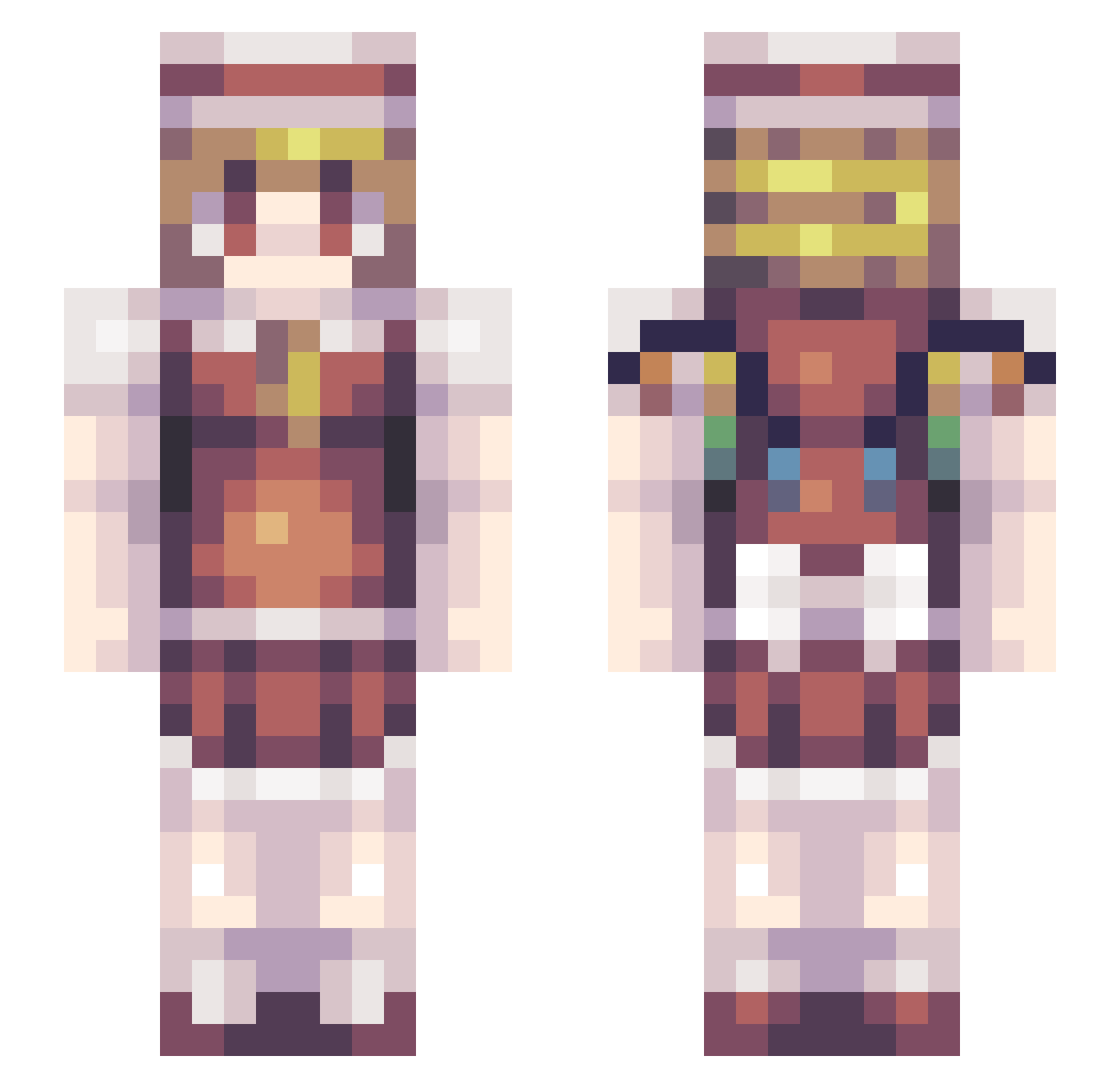Torpedoo Minecraft skin, front and back view