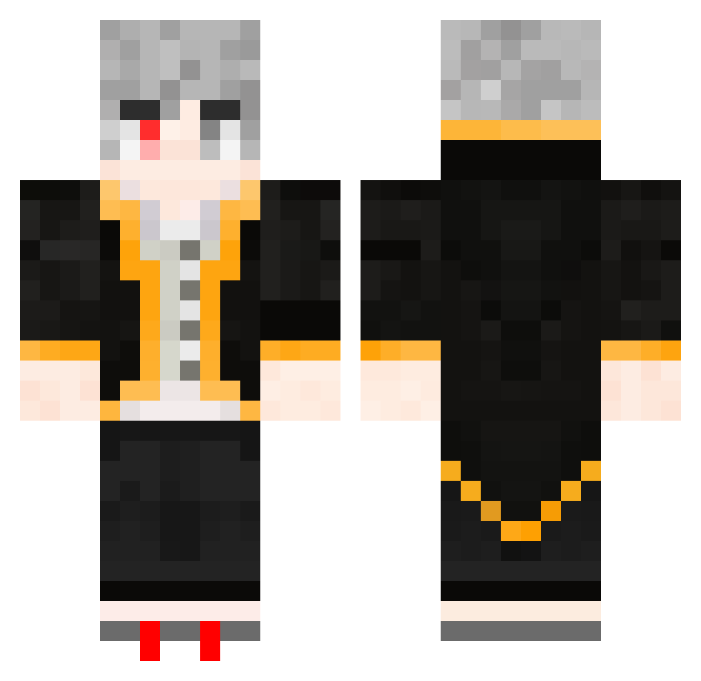 zhuzouzi Minecraft skin, front and back view