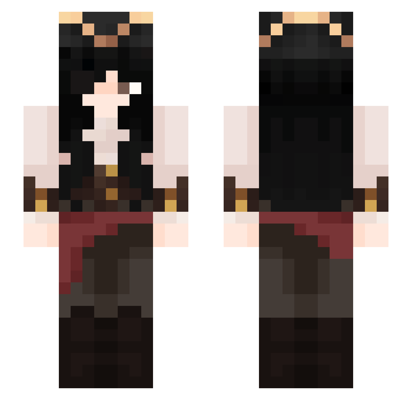 SawftPawjob Minecraft skin, front and back view