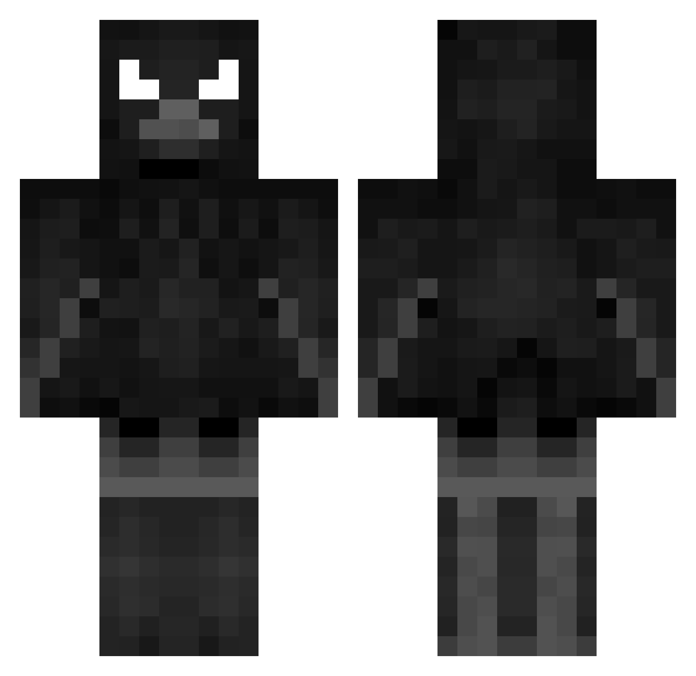 SavageCrow Minecraft skin, front and back view