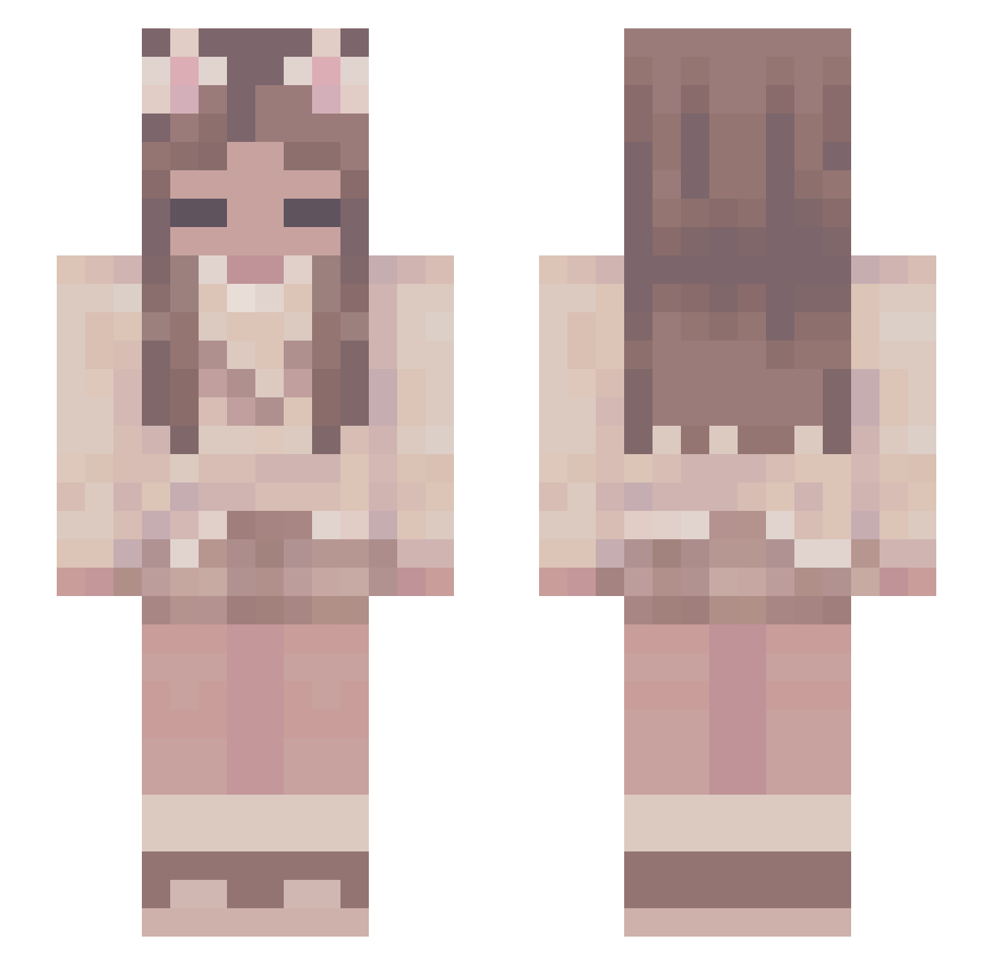 ShimmyYuh Minecraft skin, front and back view