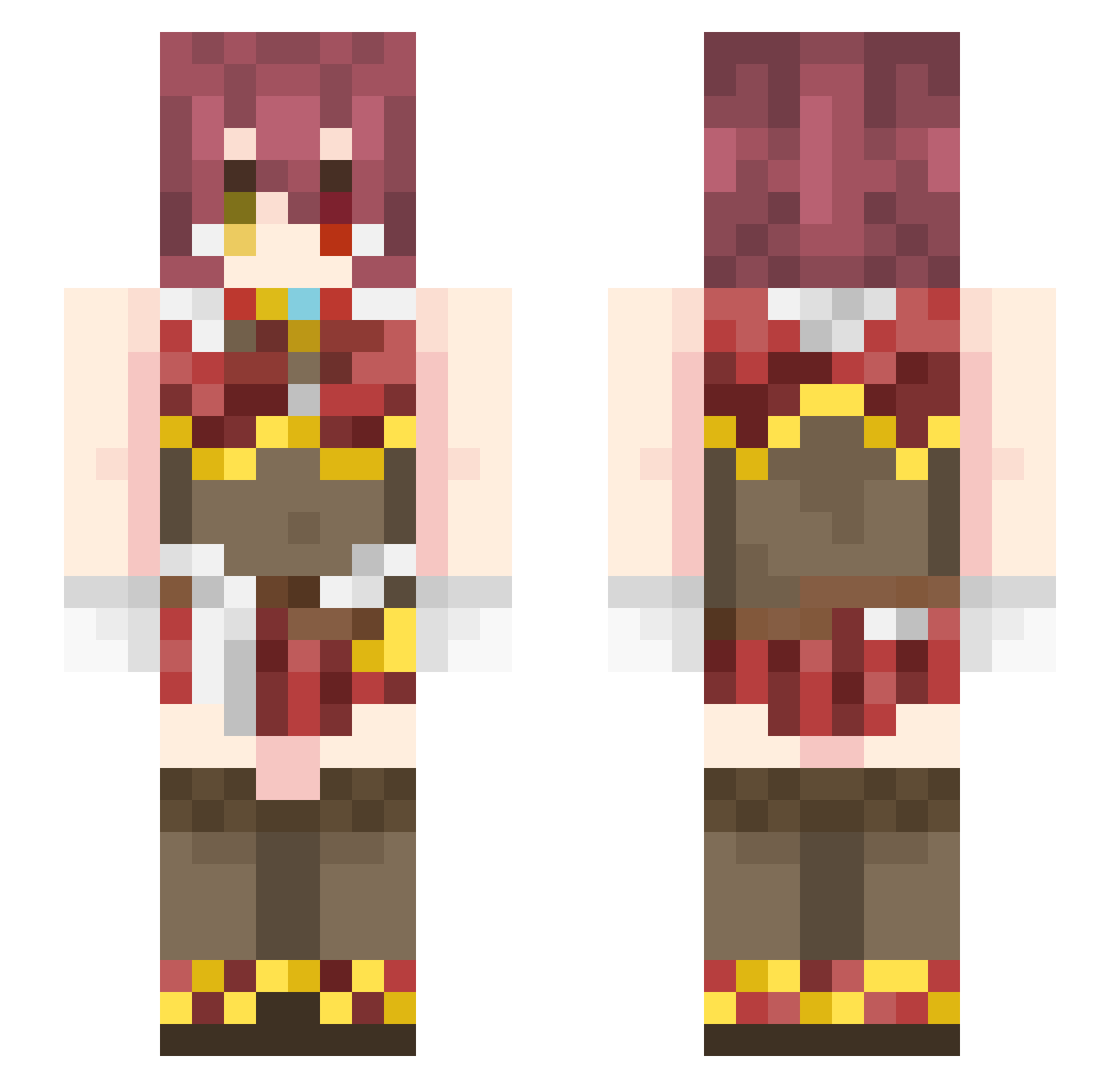 MinerDude369 Minecraft skin, front and back view