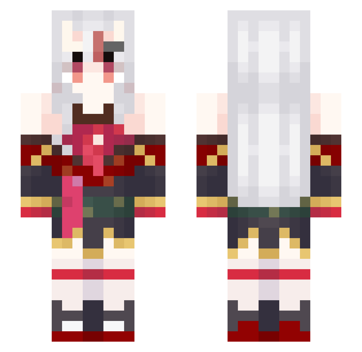 Aiushta Minecraft skin, front and back view