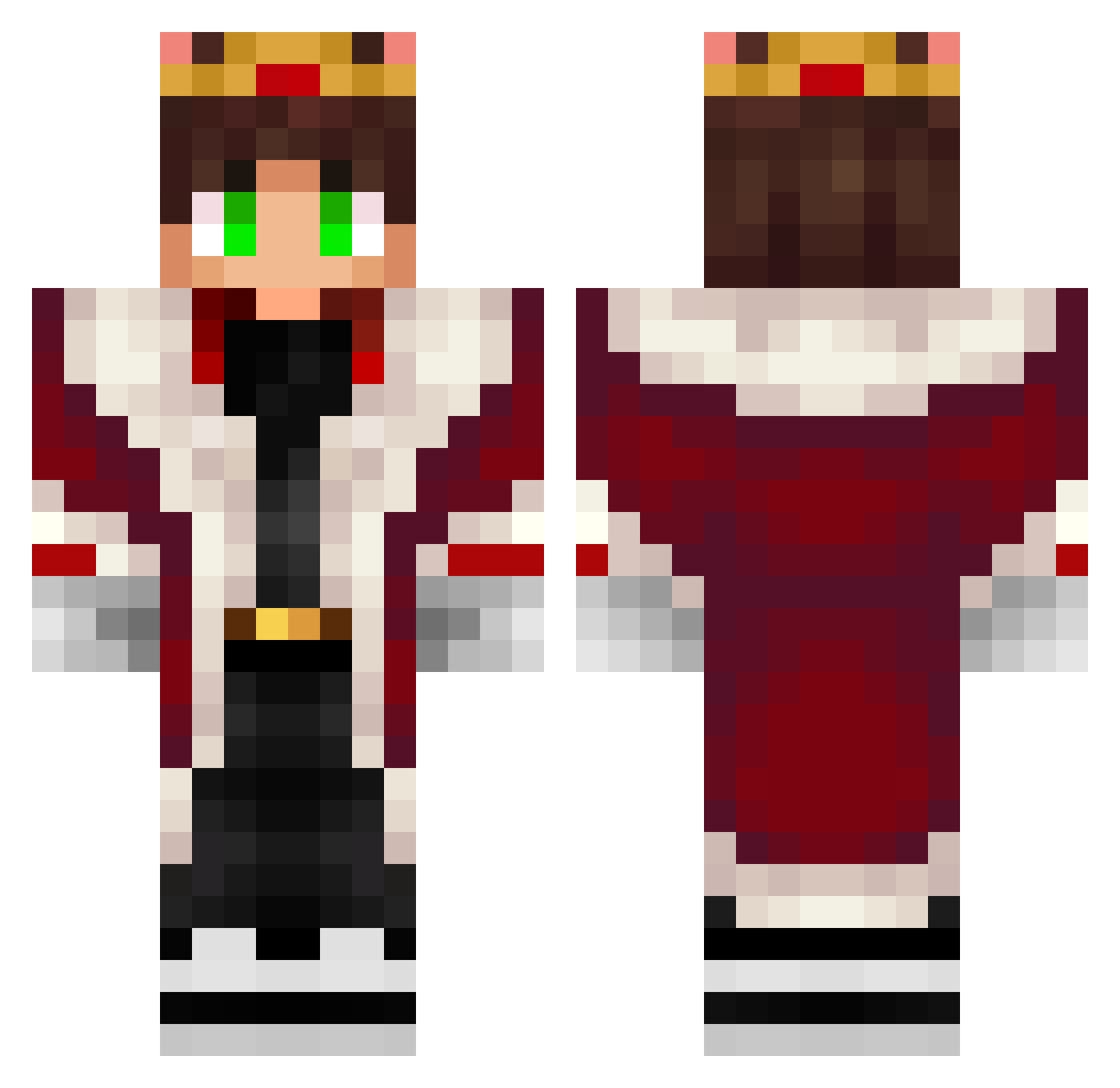 Kamek44 Minecraft skin, front and back view