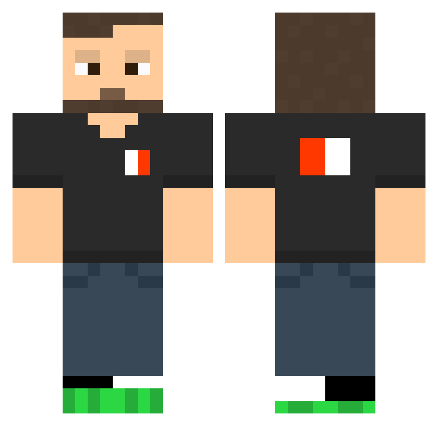 realsilverrik Minecraft skin, front and back view