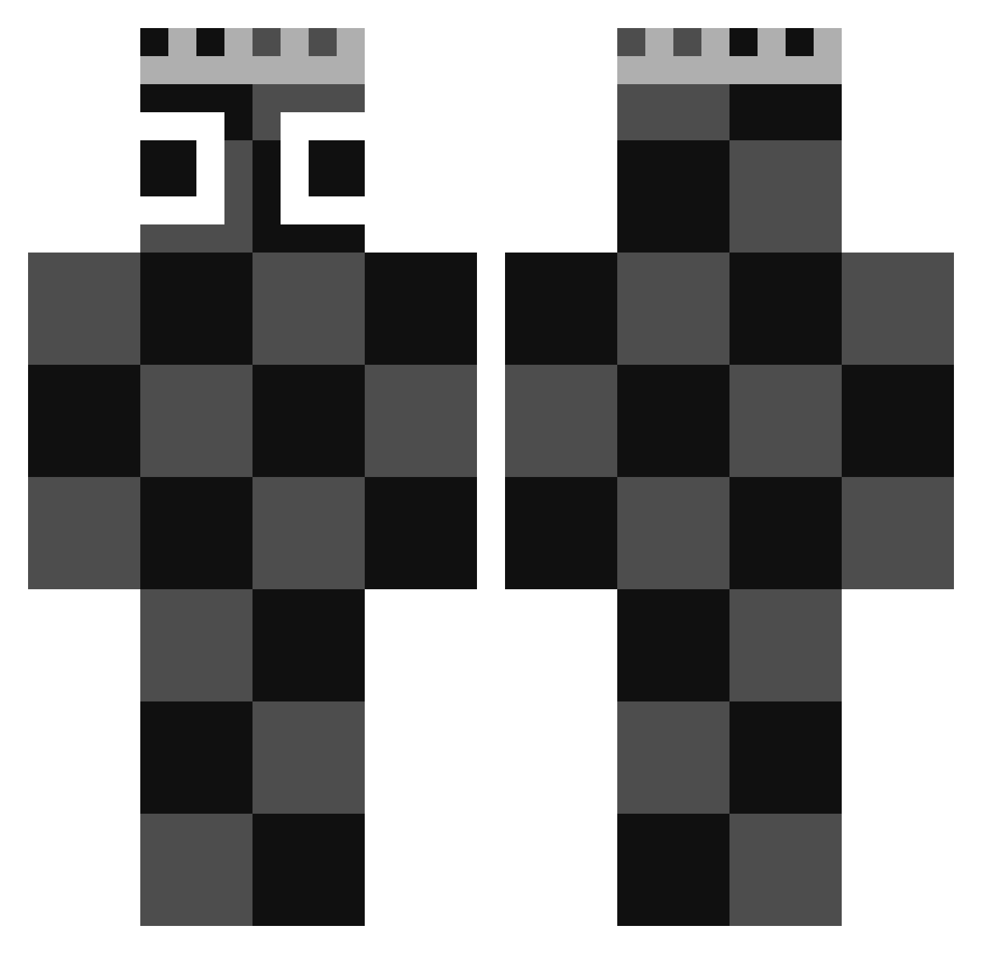 T12MORTA Minecraft skin, front and back view
