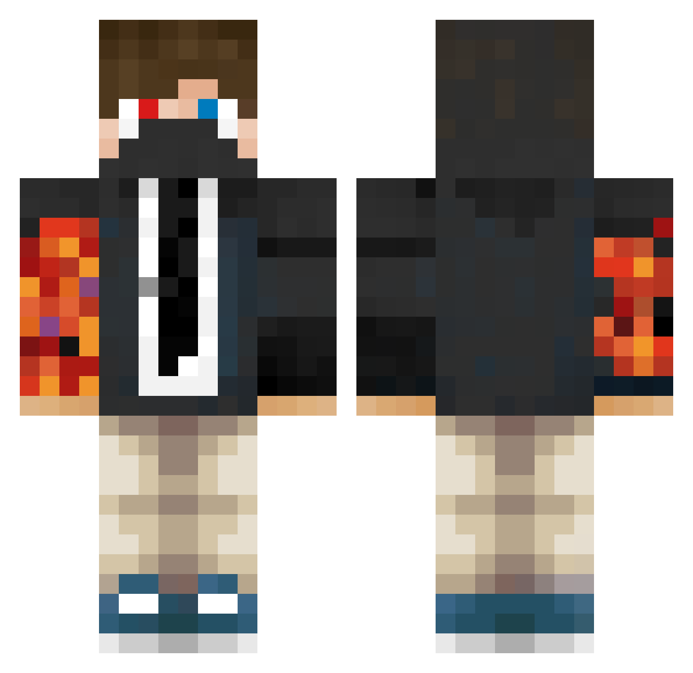 GaoGao9 Minecraft skin, front and back view