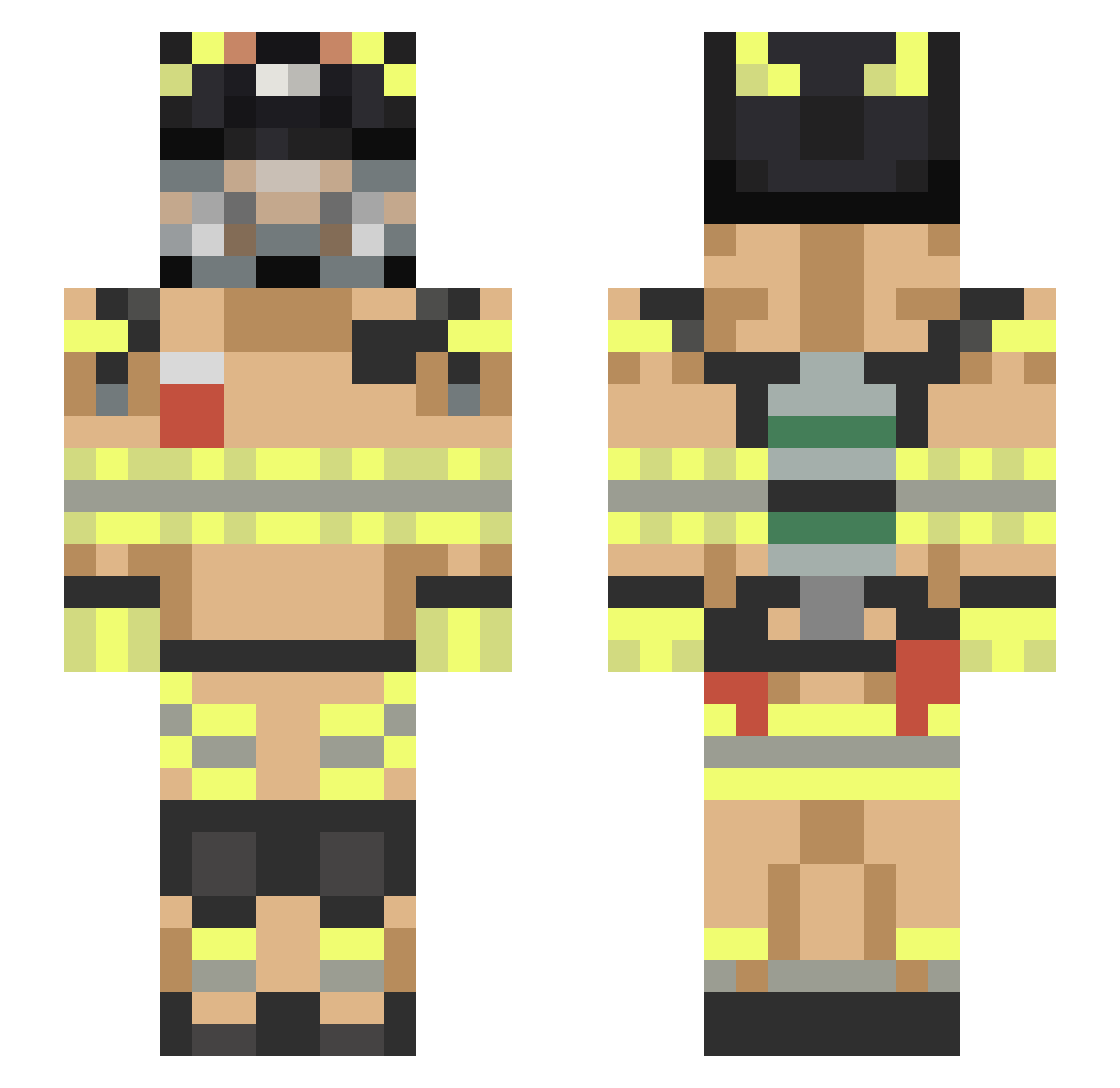 Sedille Minecraft skin, front and back view