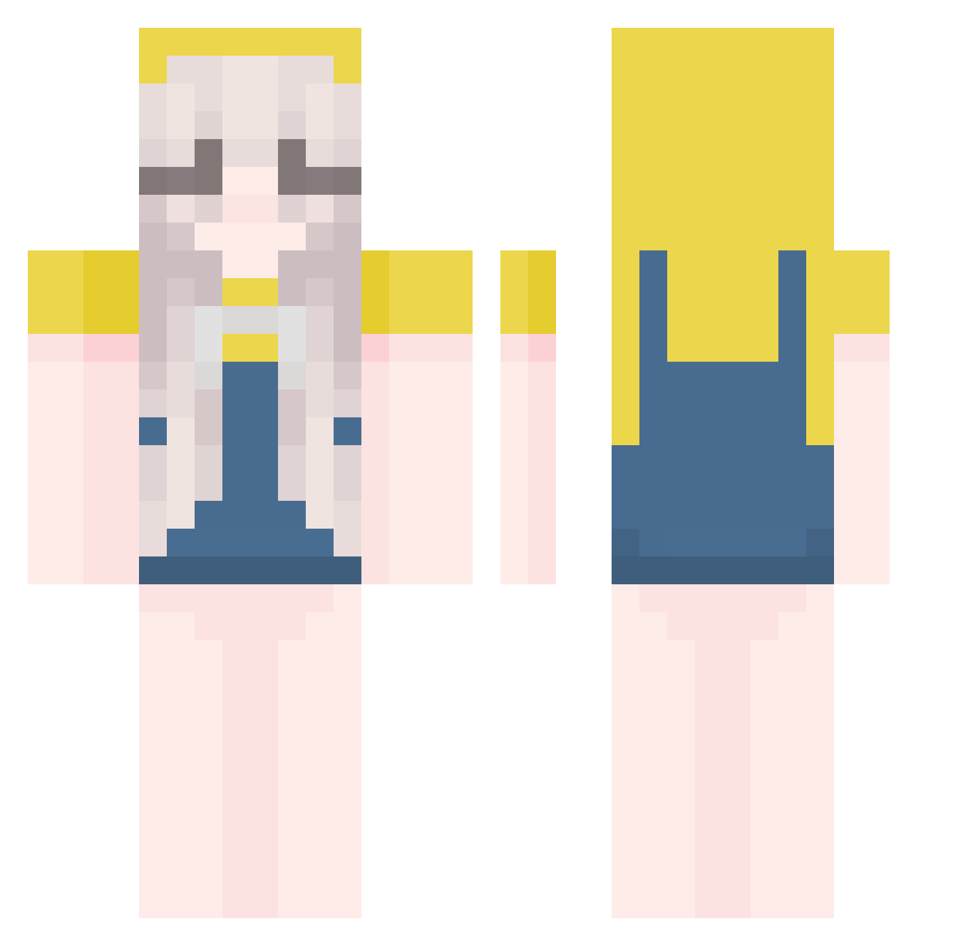 Rose_waal Minecraft skin, front and back view