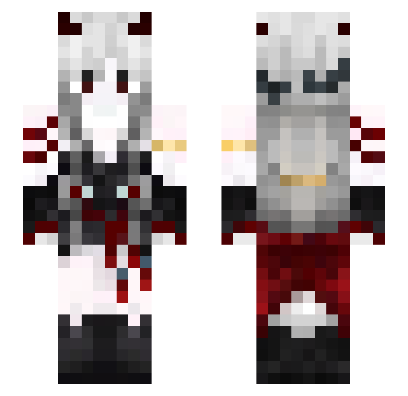 gigakatze Minecraft skin, front and back view