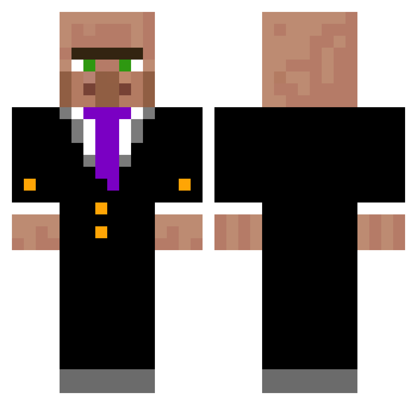 SuchSweat Minecraft skin, front and back view