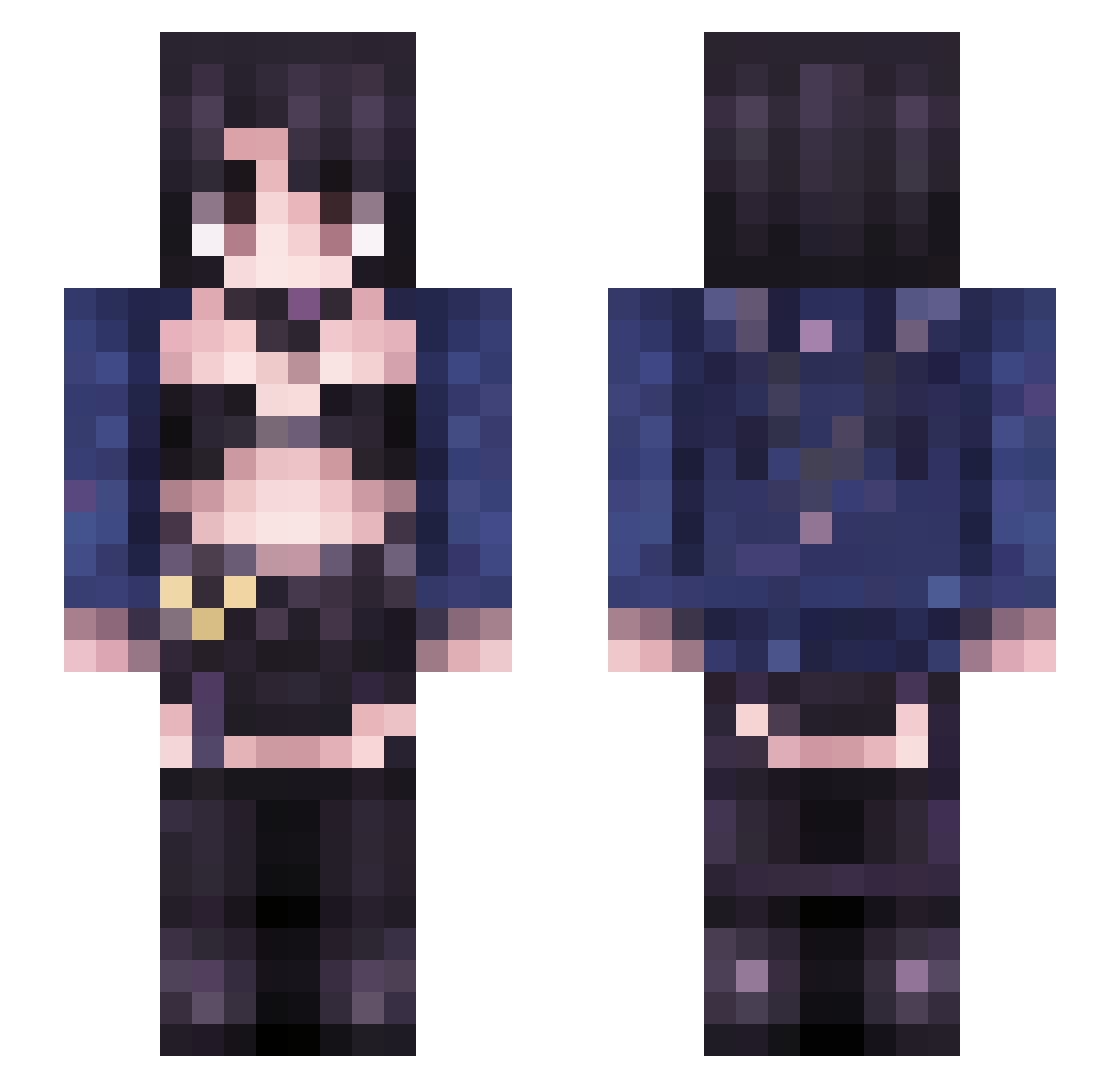 tu_Skylark Minecraft skin, front and back view