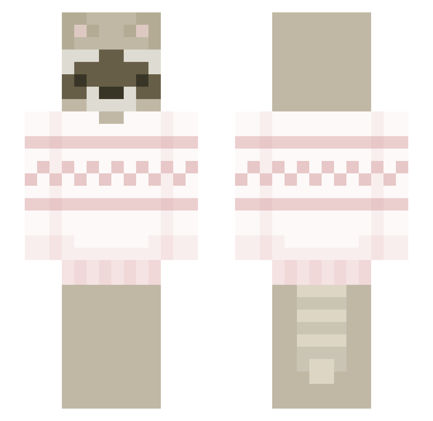 TheJazzyM3M Minecraft skin, front and back view