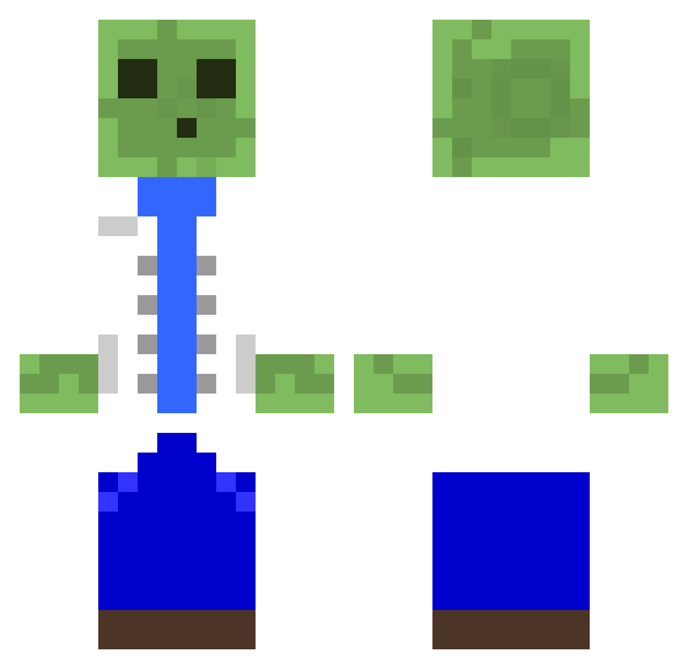 EpicDangerFish Minecraft skin, front and back view