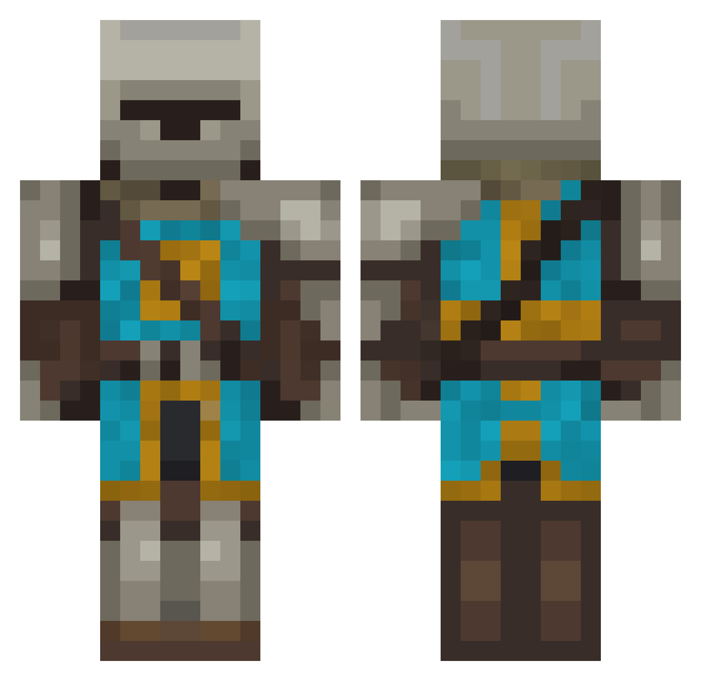 Relift Minecraft skin, front and back view