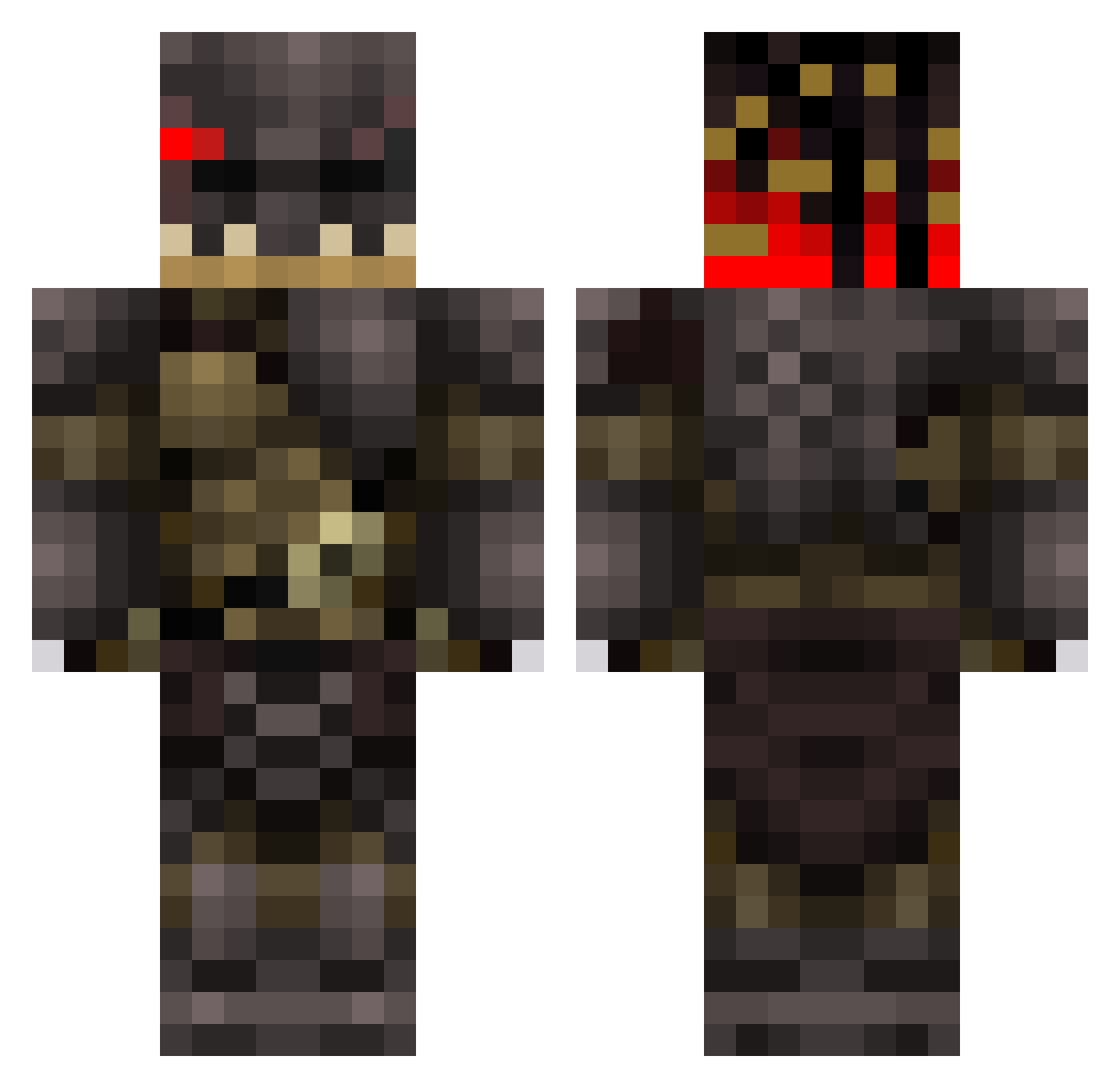 xamniti Minecraft skin, front and back view