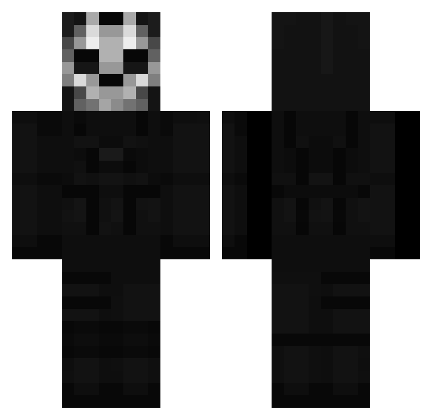 _Shokt Minecraft skin, front and back view