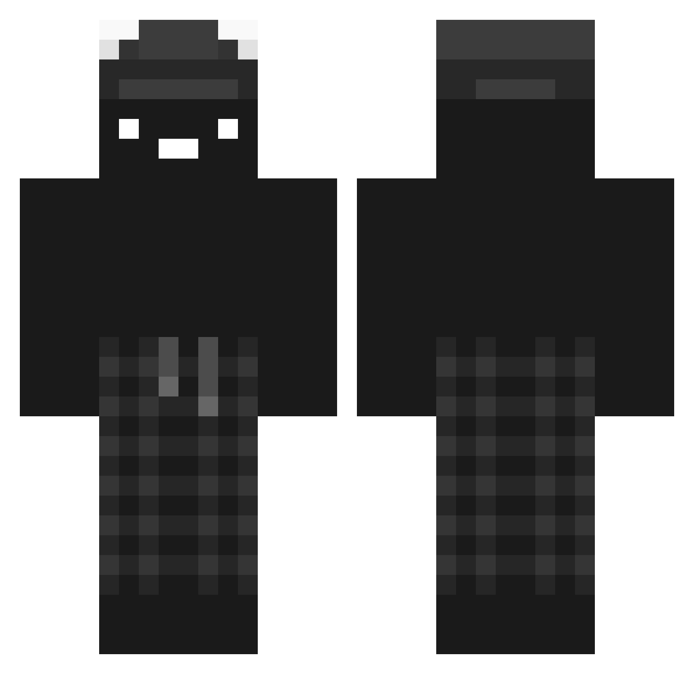 Teaiester Minecraft skin, front and back view