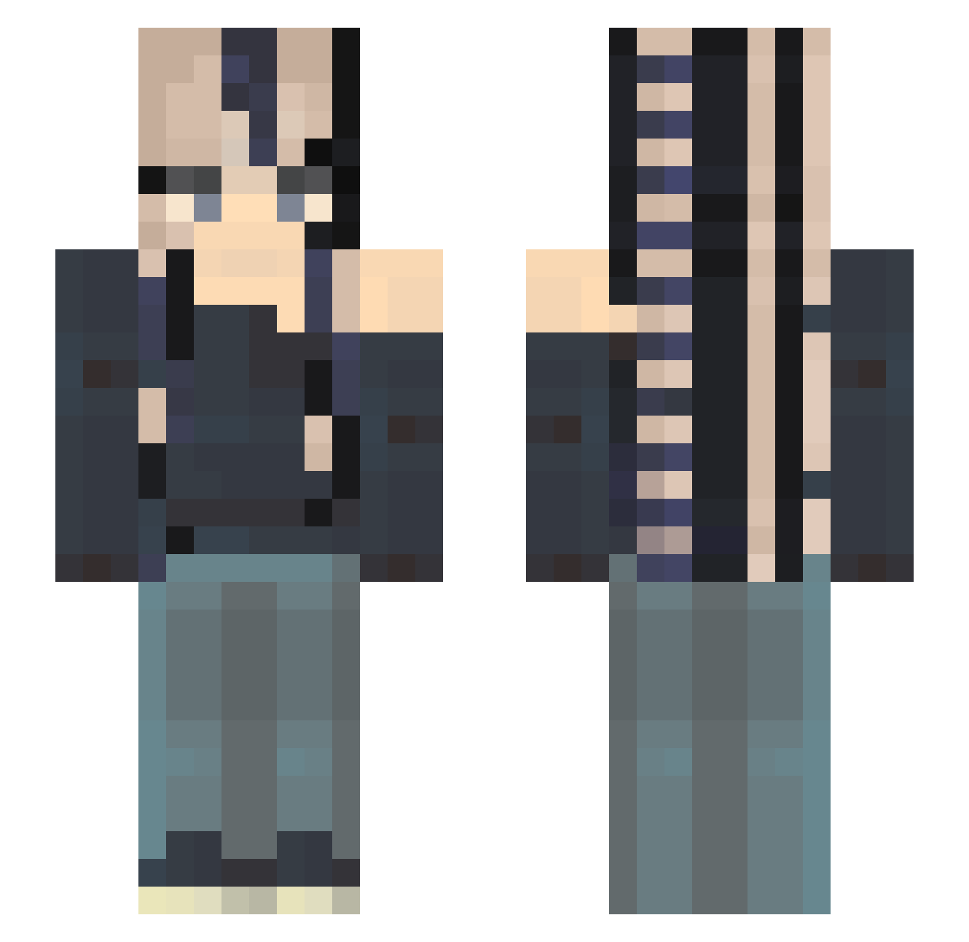 Jaideh Minecraft skin, front and back view