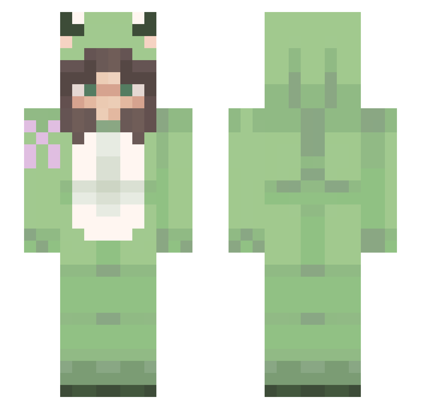 geeberoni Minecraft skin, front and back view