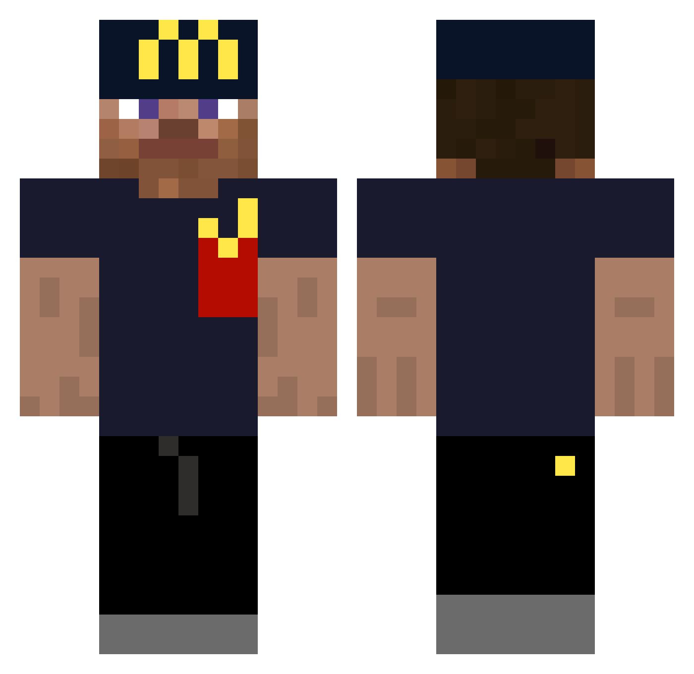 undermuffin22 Minecraft skin, front and back view