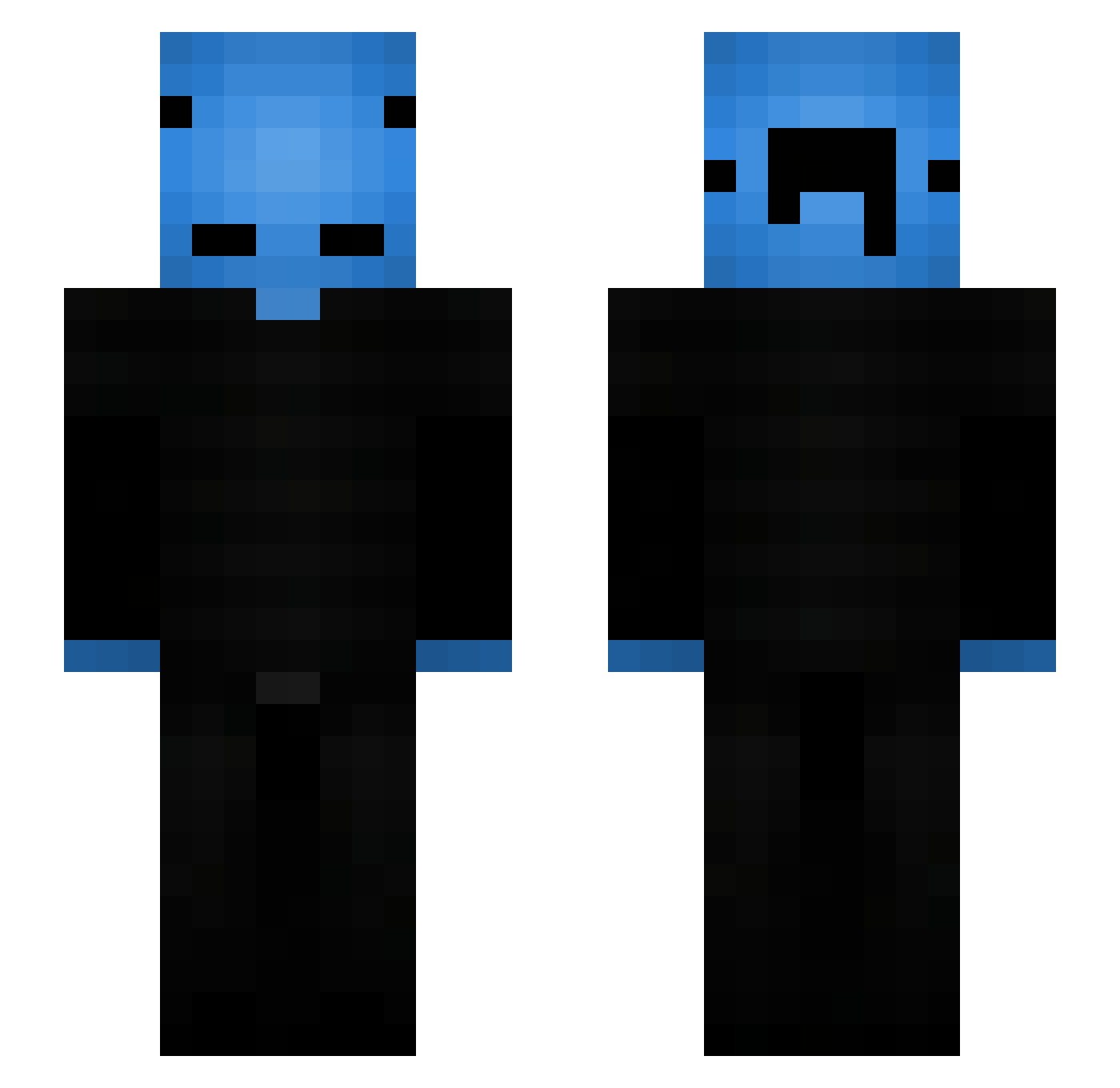 xwdn Minecraft skin, front and back view