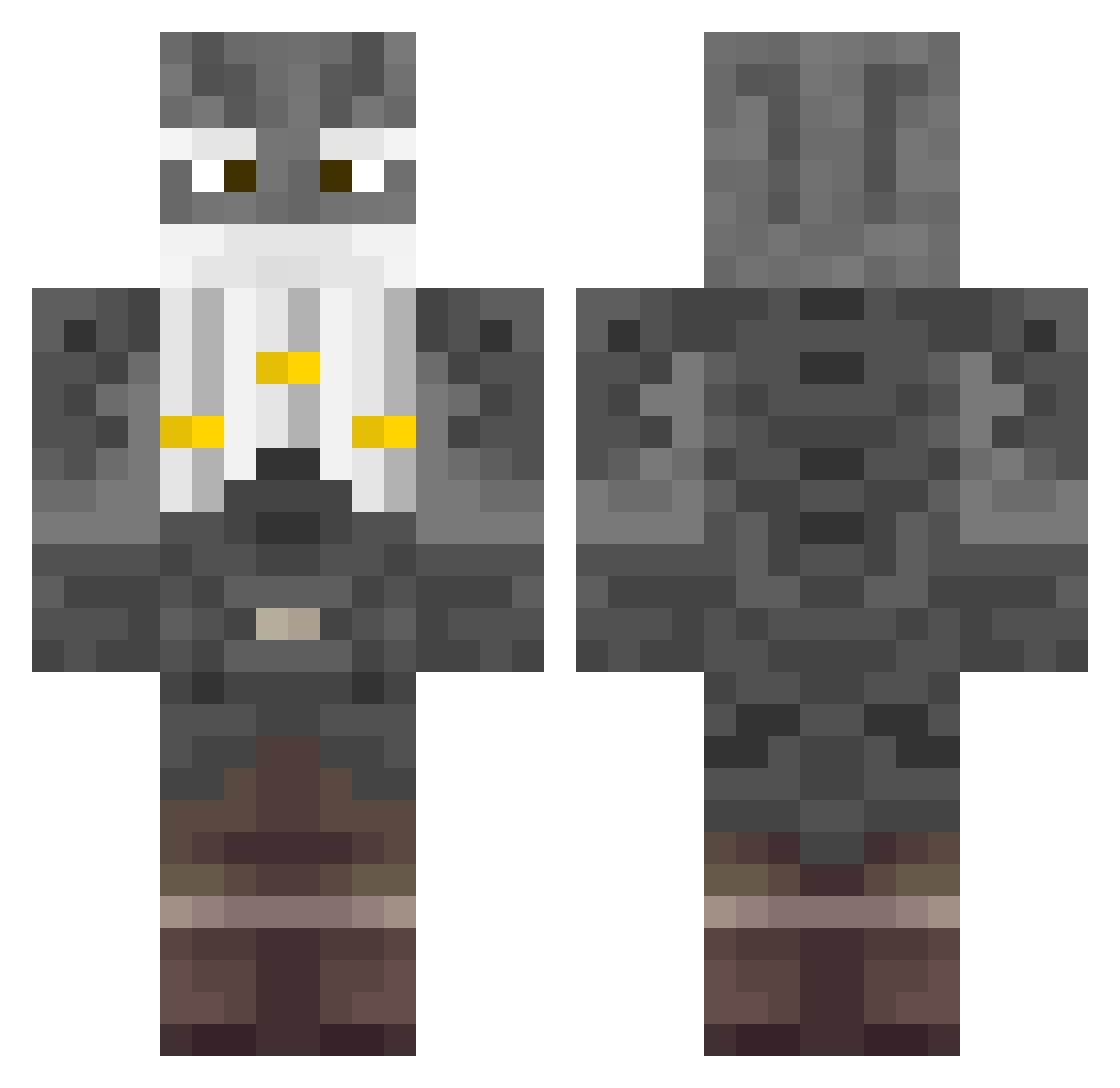 PurgingHeretic Minecraft skin, front and back view
