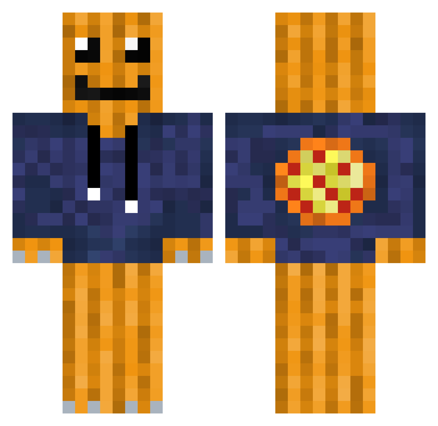 dumbar44 Minecraft skin, front and back view
