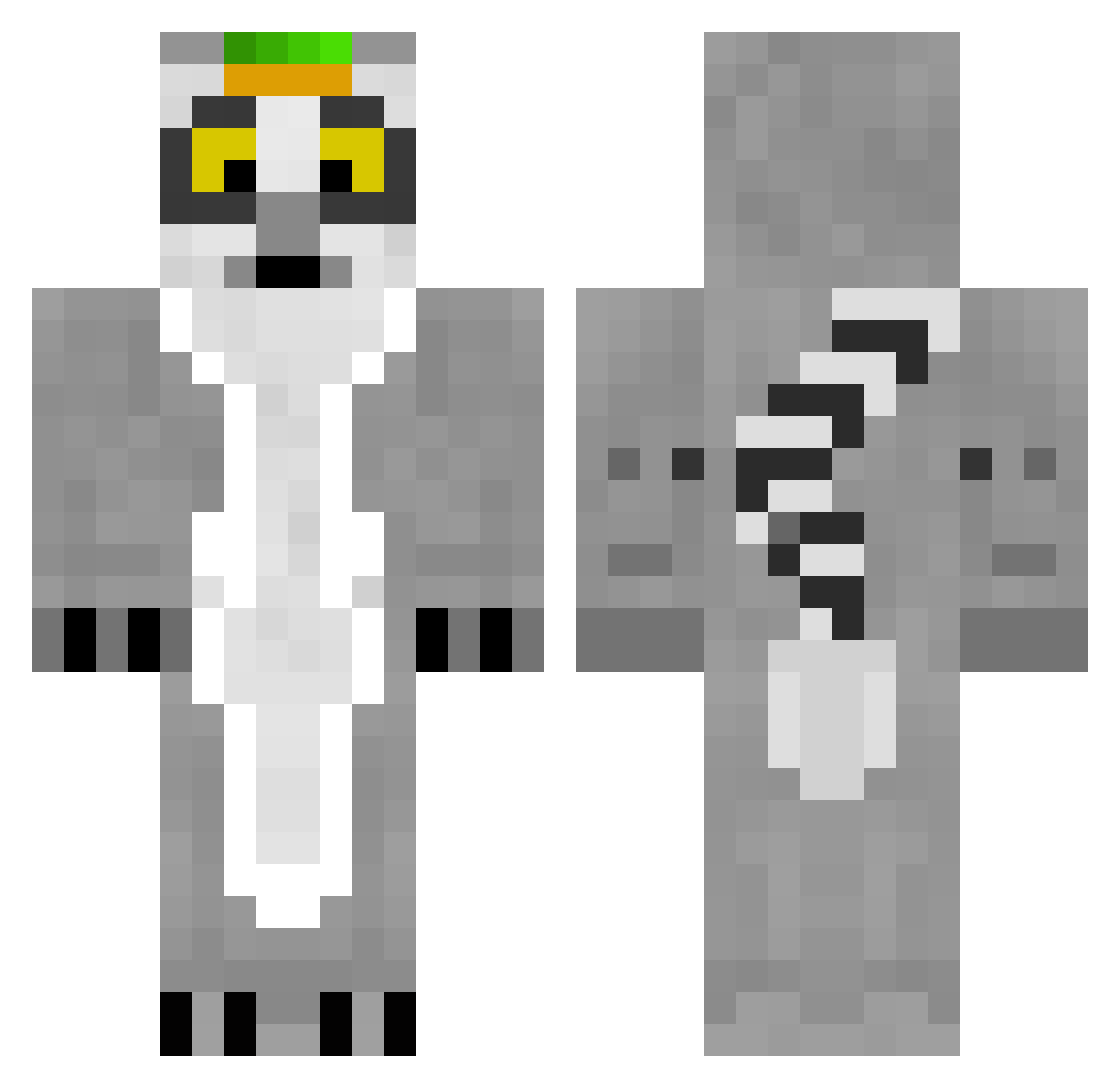 Mesology Minecraft skin, front and back view