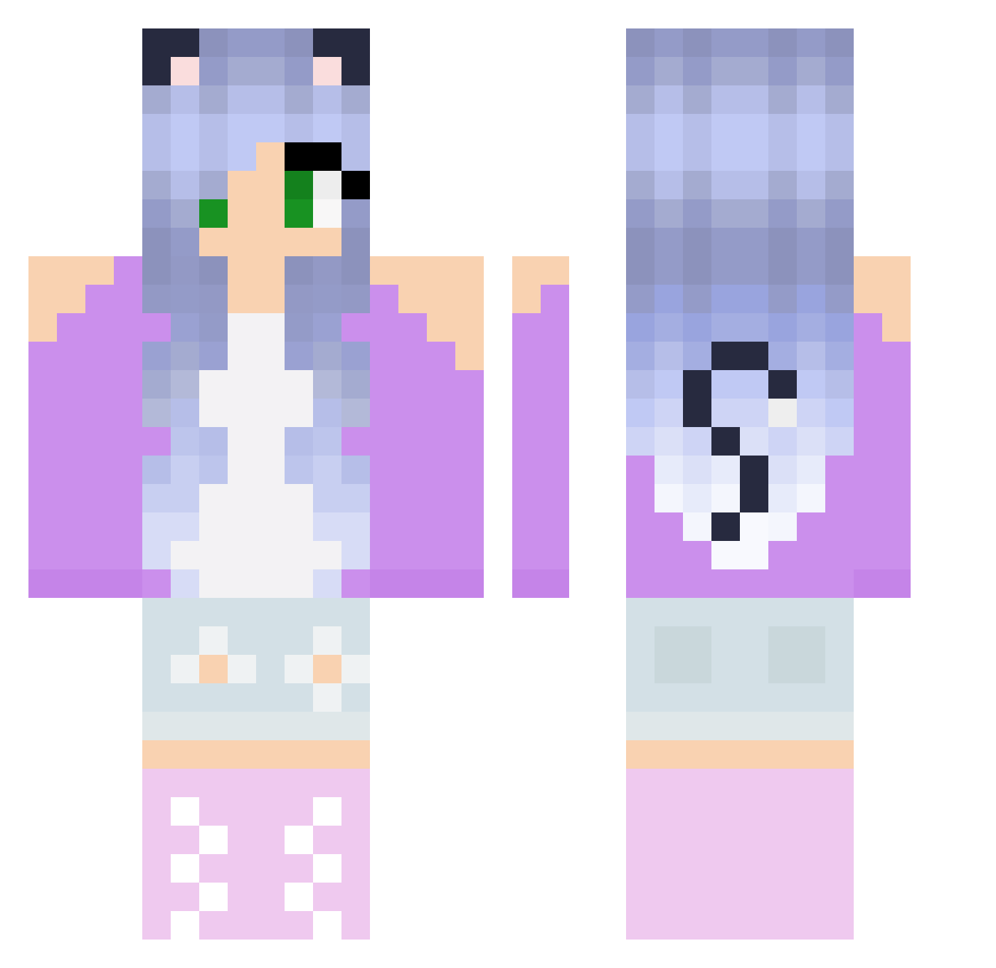 Vreemi Minecraft skin, front and back view