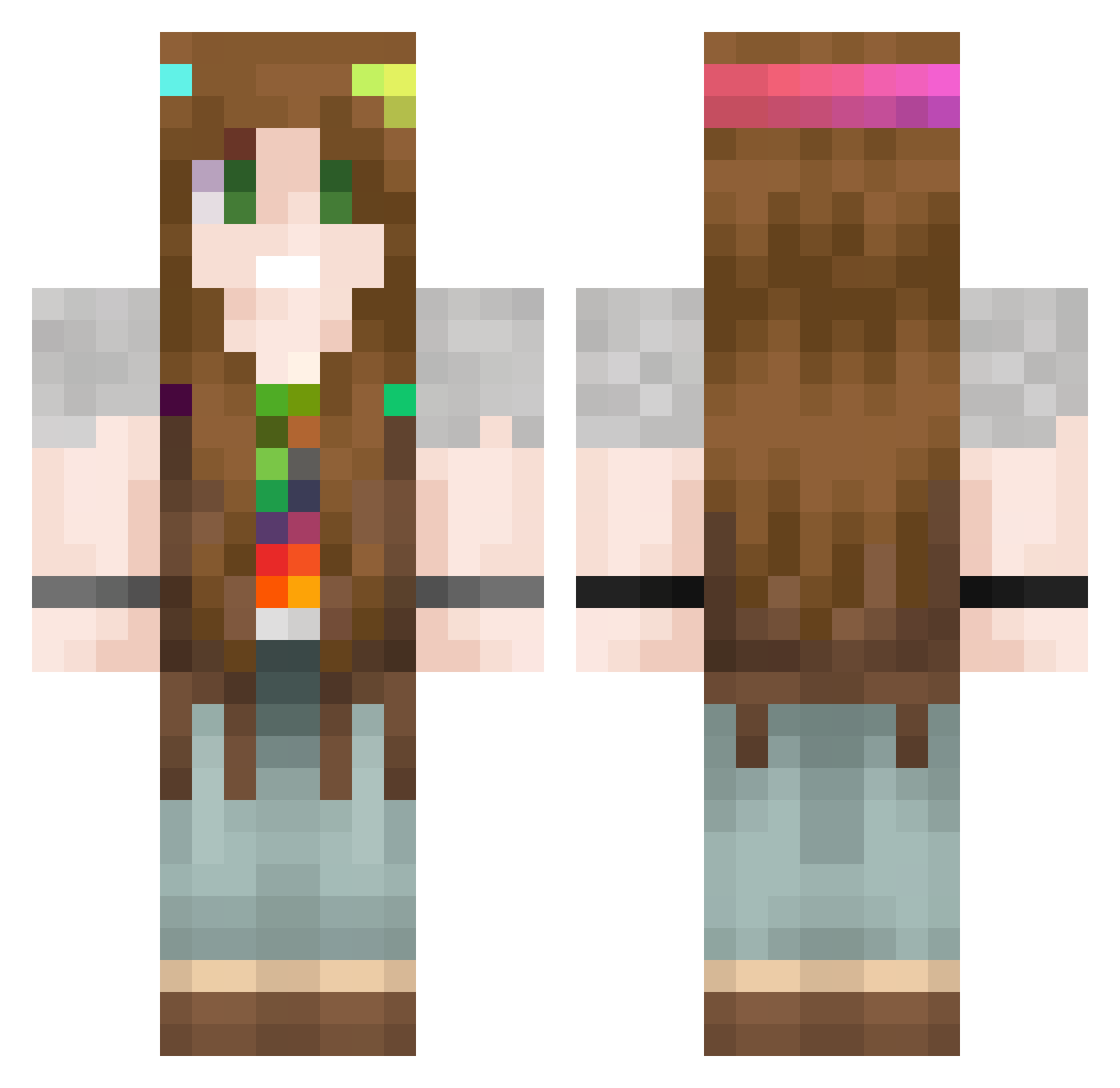 Snosm Minecraft skin, front and back view