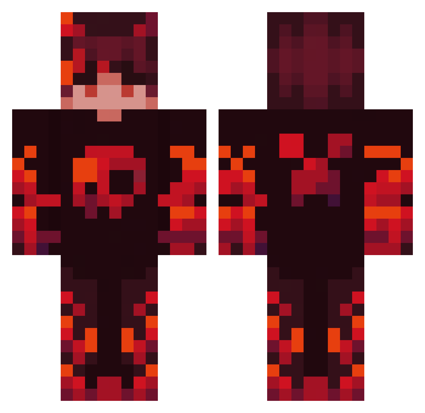 Eutropix Minecraft skin, front and back view