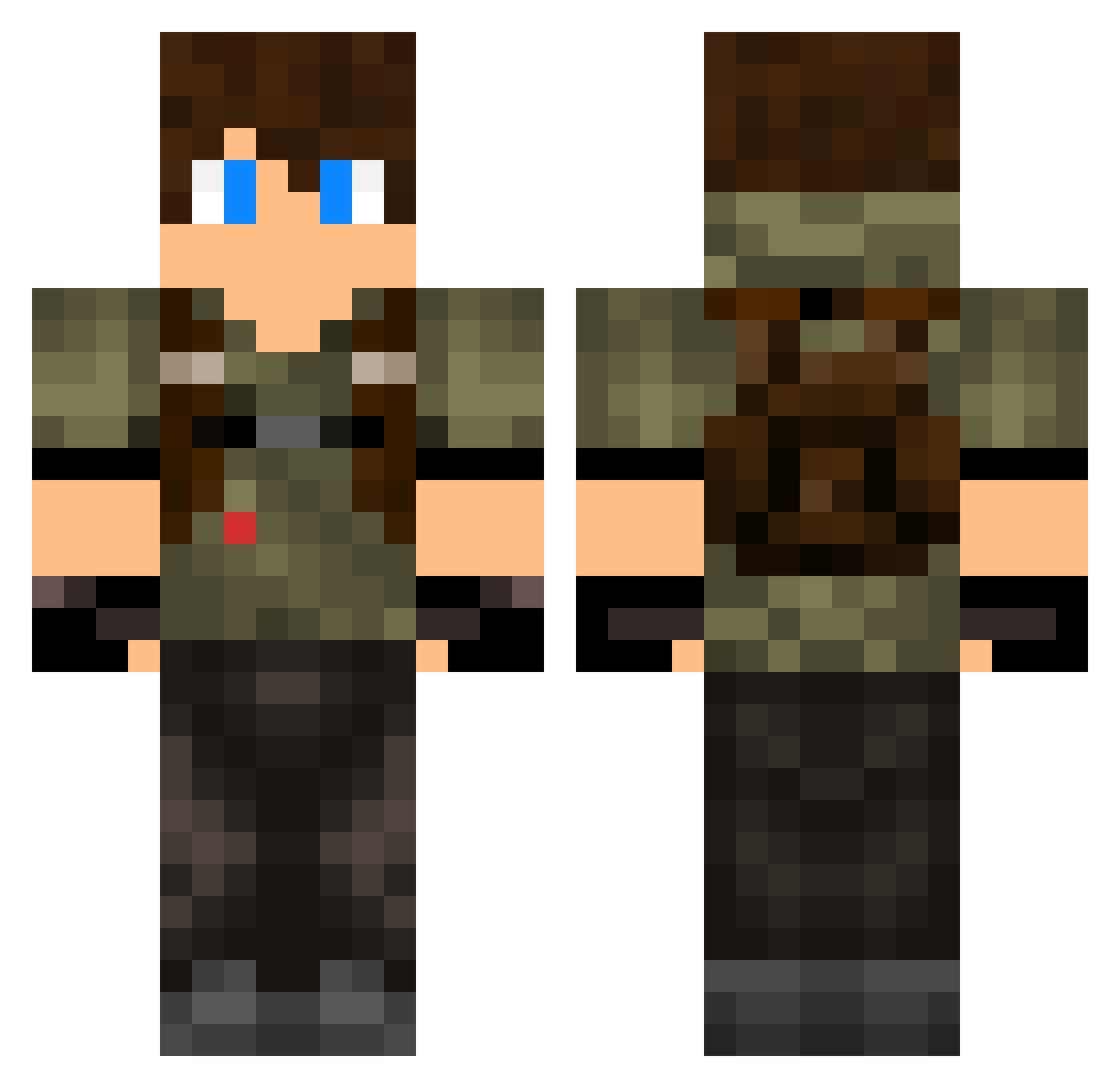 RJones157 Minecraft skin, front and back view