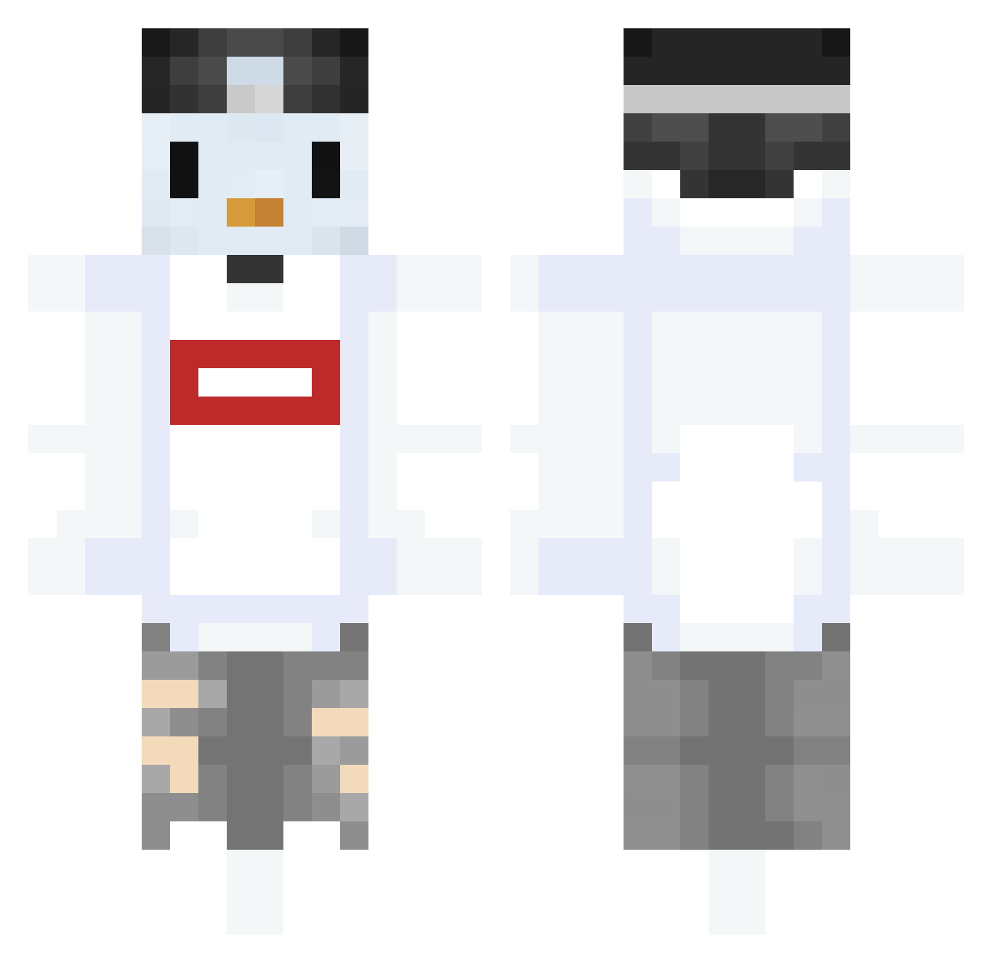 Zakoui Minecraft skin, front and back view