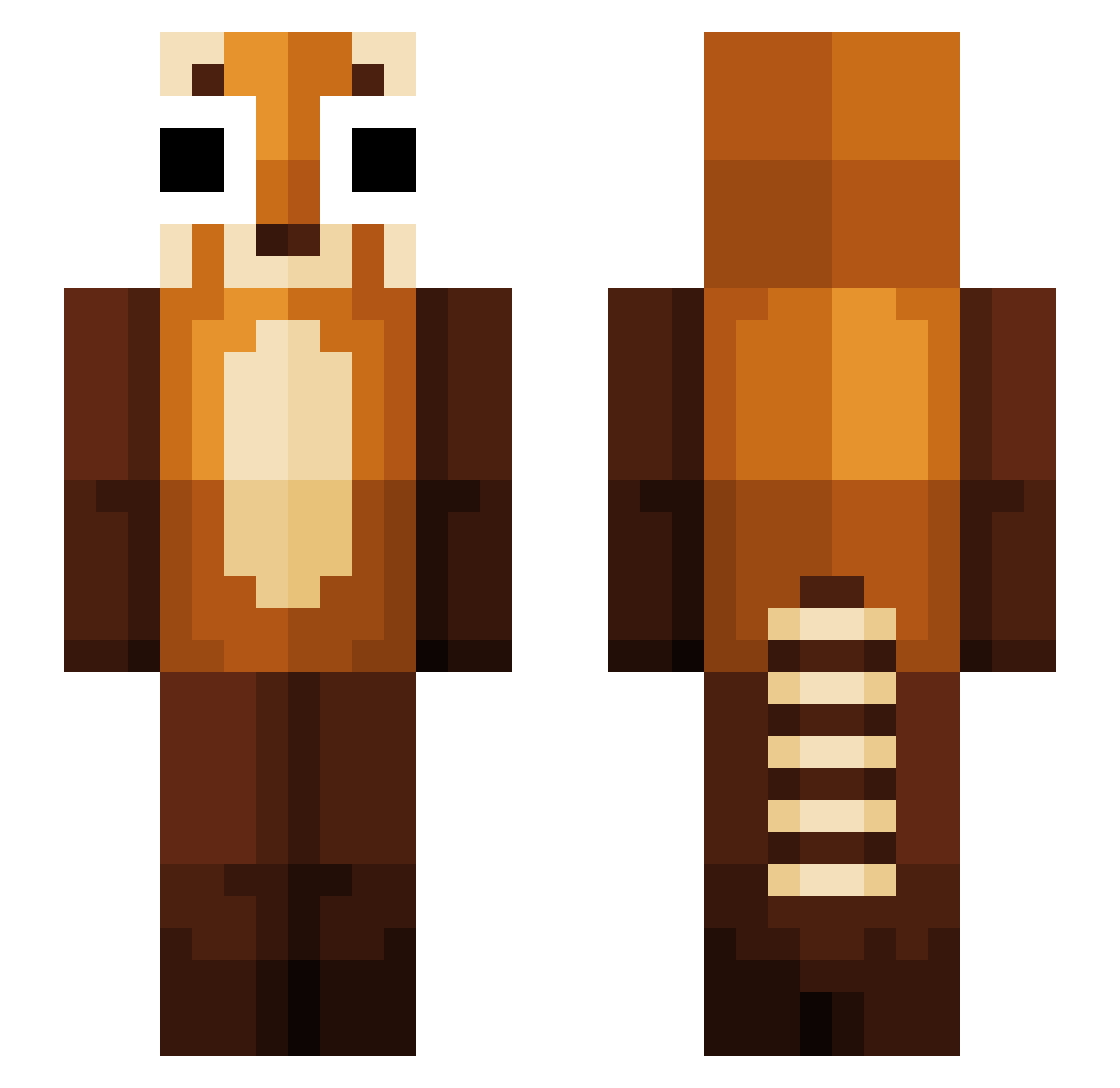 SpiritShortbow Minecraft skin, front and back view