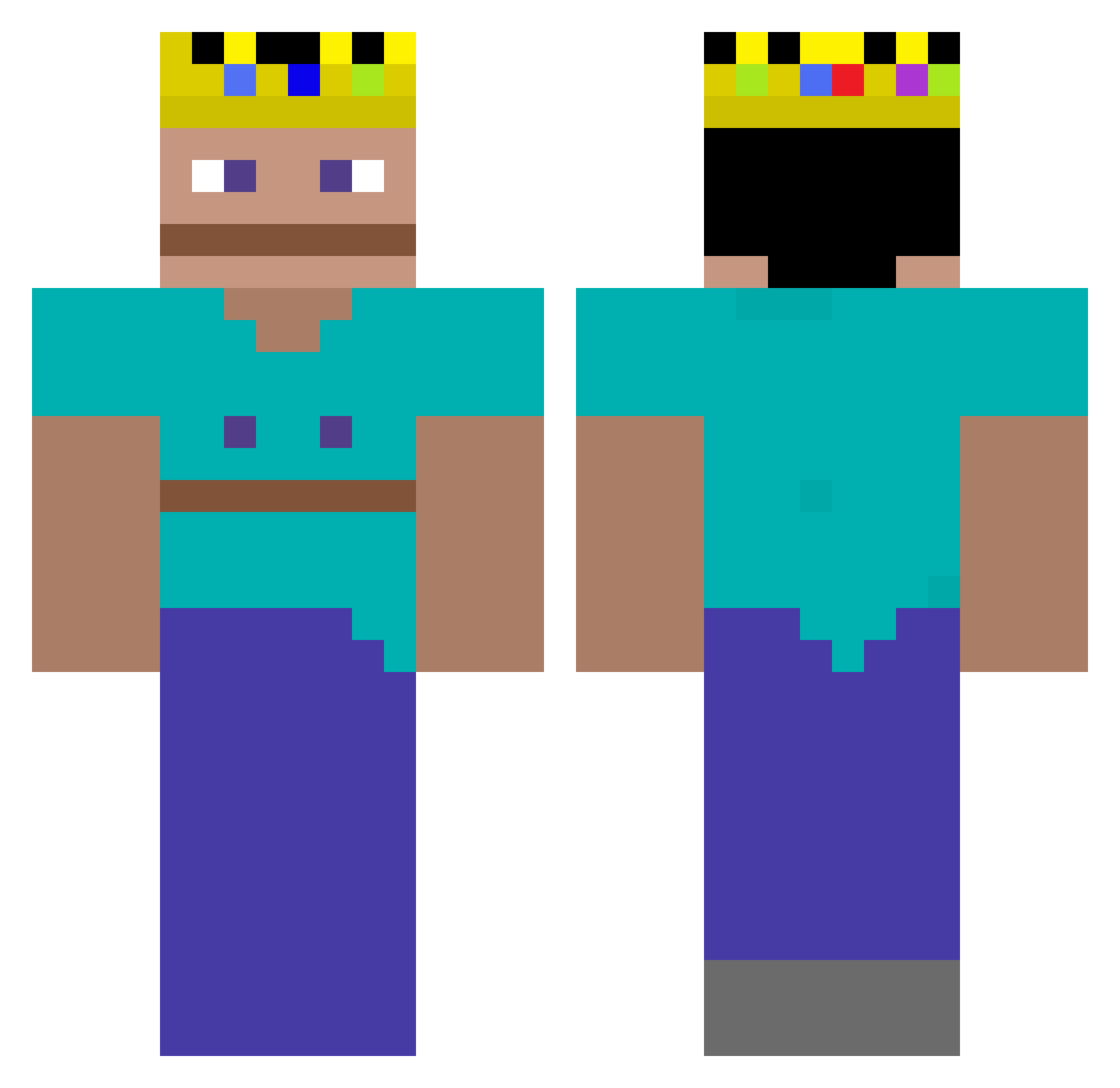 vianlah Minecraft skin, front and back view