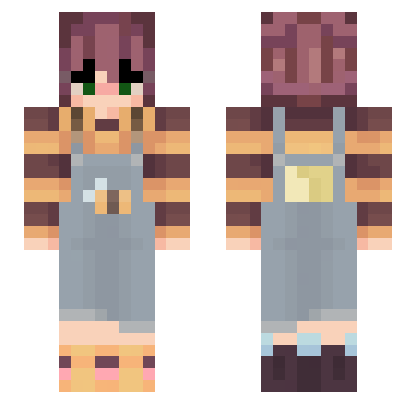 saturn_in_a_box Minecraft skin, front and back view