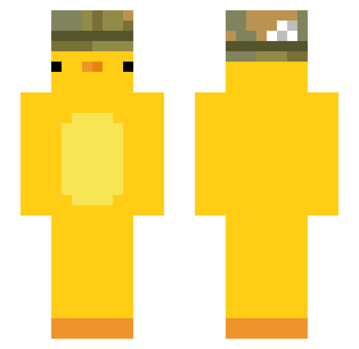 Autonte Minecraft skin, front and back view