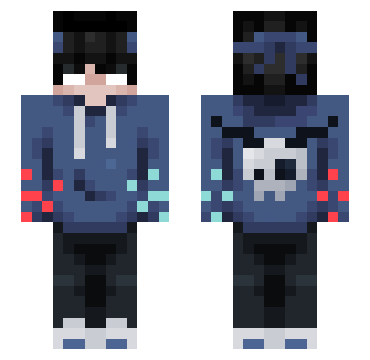 xenwa Minecraft skin, front and back view