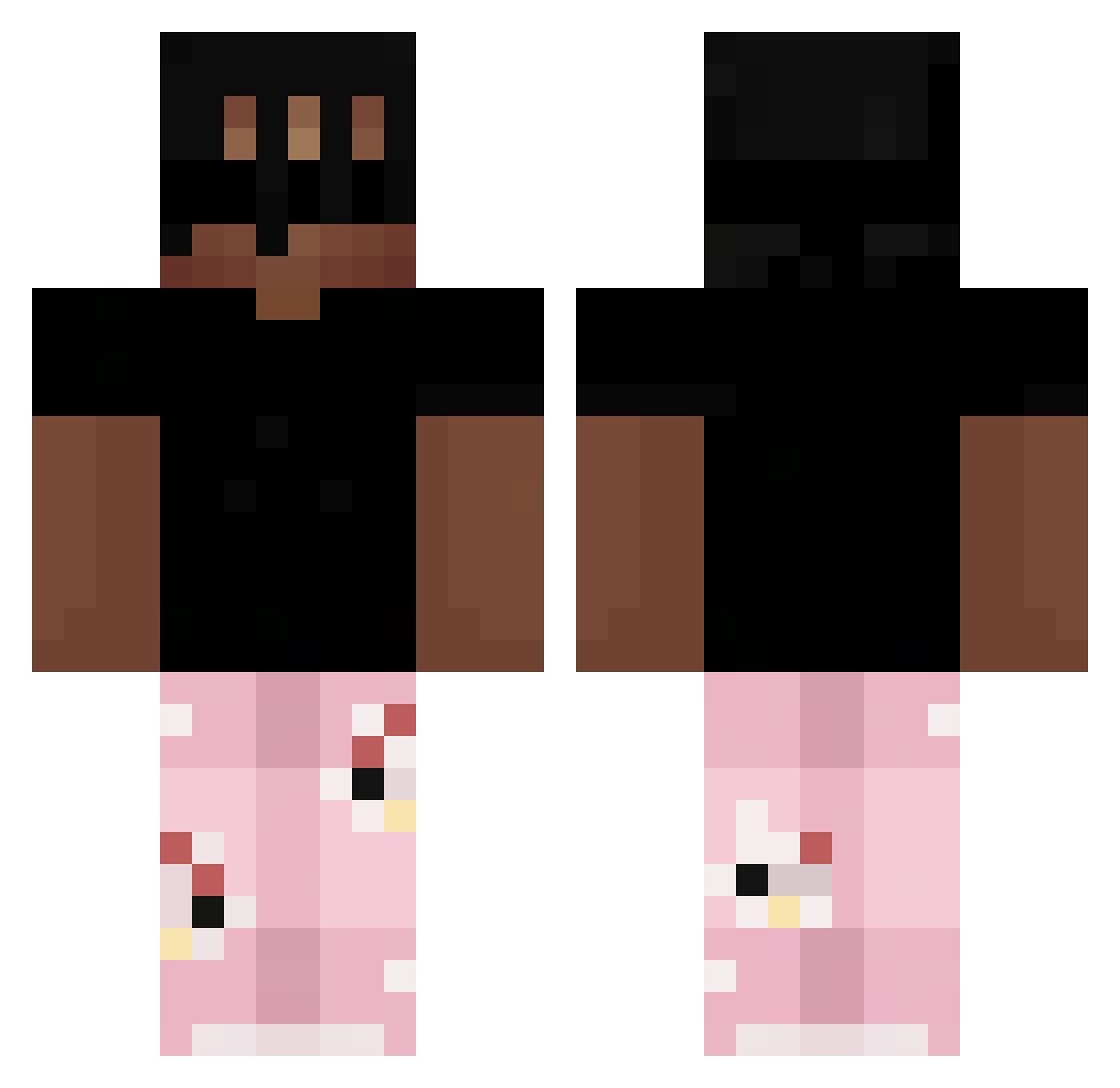 Terbold Minecraft skin, front and back view